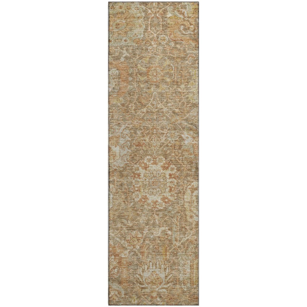 Premium Machine Washable Mayfield AMF1101 Khaki 2'3" x 7'6" Runner Rug. Picture 1