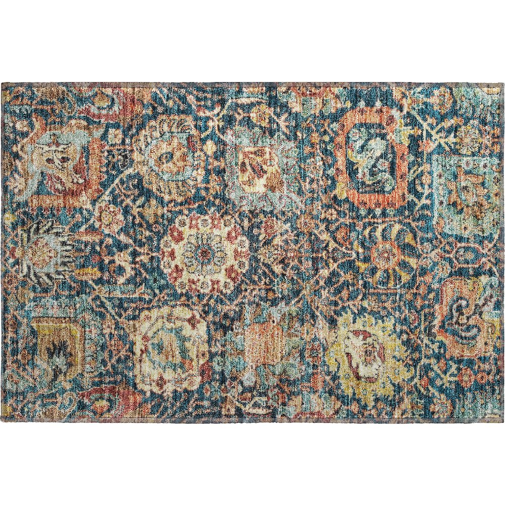 Premium Machine Washable Mayfield AMF1101 Navy 1'8" x 2'6" Rug. Picture 1