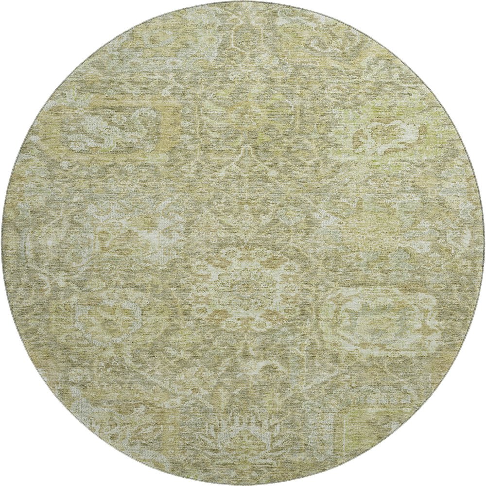 Premium Machine Washable Mayfield AMF1101 Sage 8' x 8' Round Rug. Picture 1