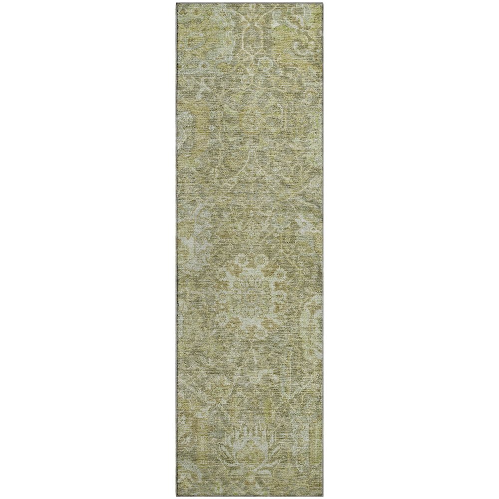 Premium Machine Washable Mayfield AMF1101 Sage 2'3" x 7'6" Runner Rug. Picture 1