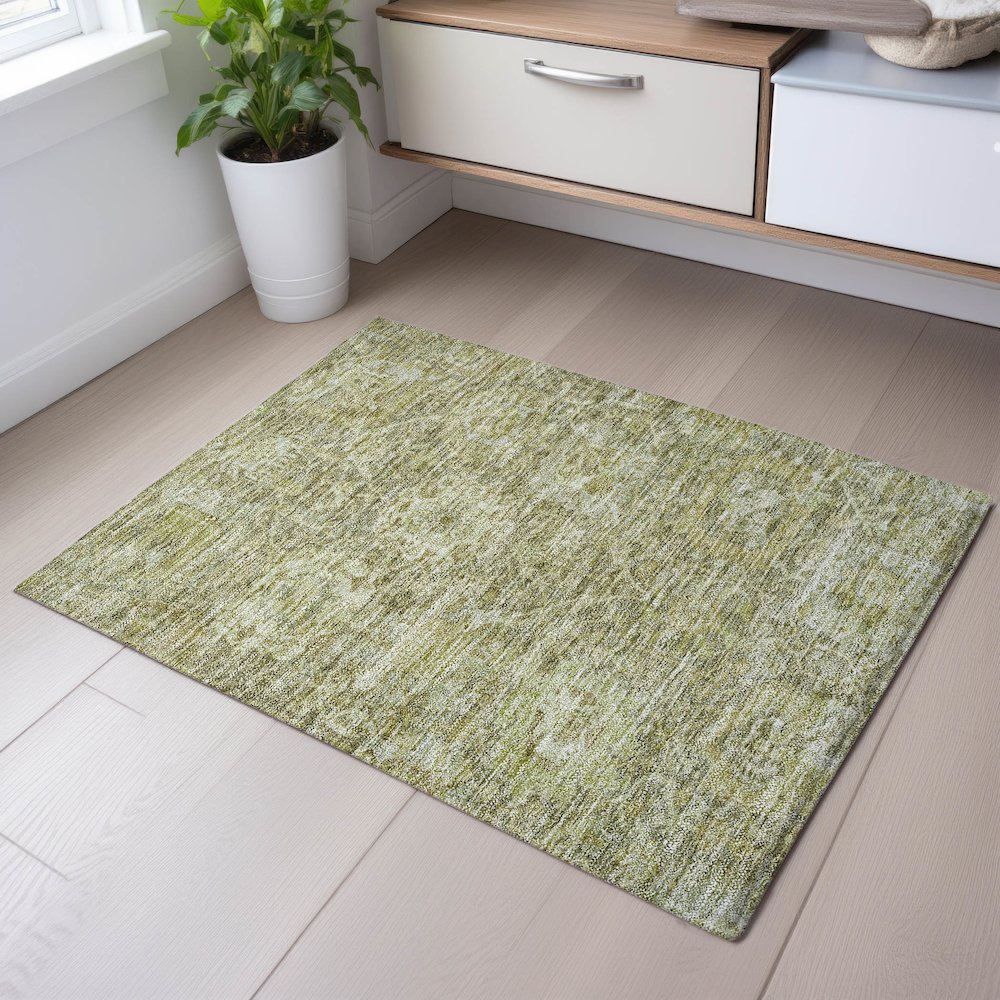 Premium Machine Washable Mayfield AMF1101 Sage 1'8" x 2'6" Rug. Picture 5