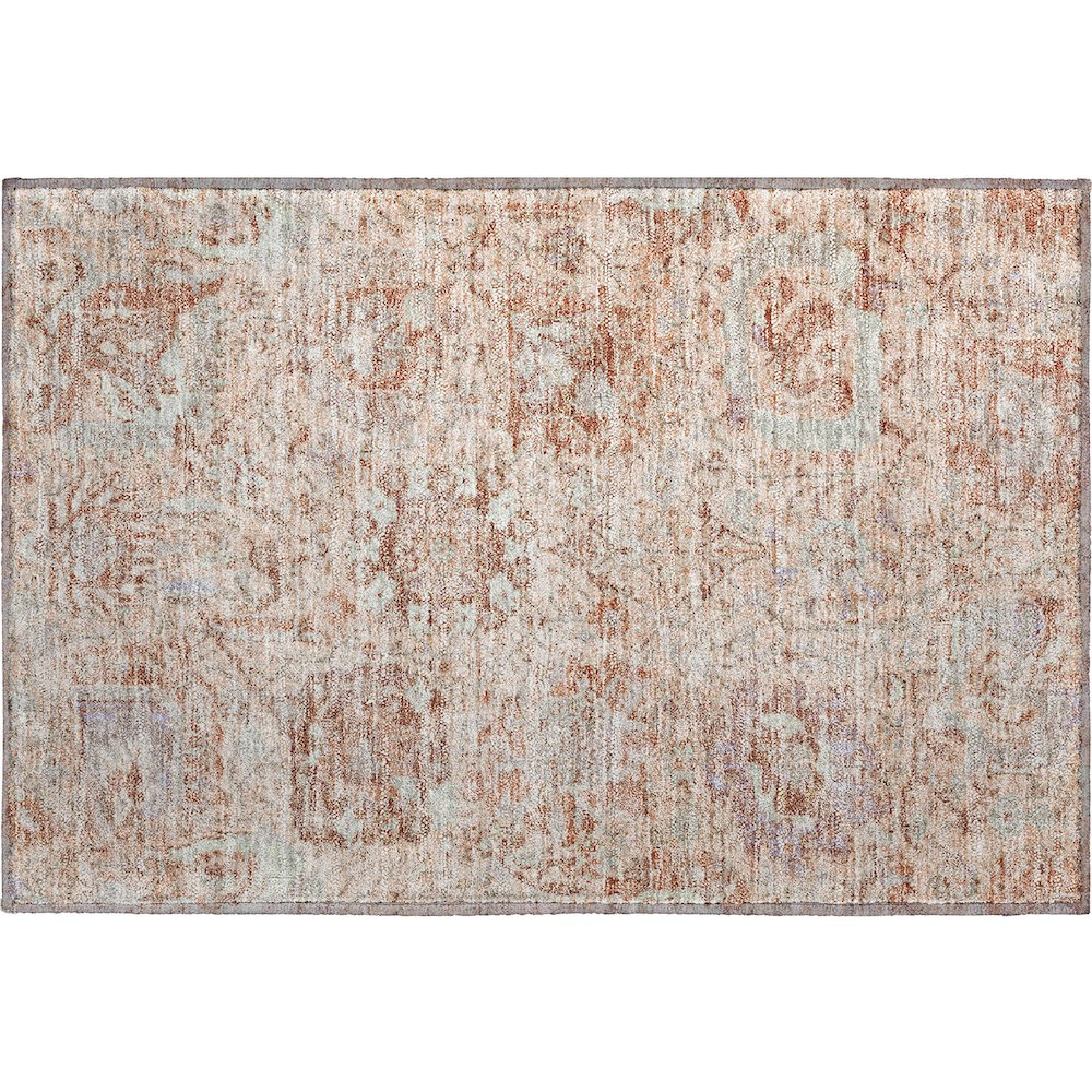 Premium Machine Washable Mayfield AMF1102 Coral 1'8" x 2'6" Rug. Picture 1