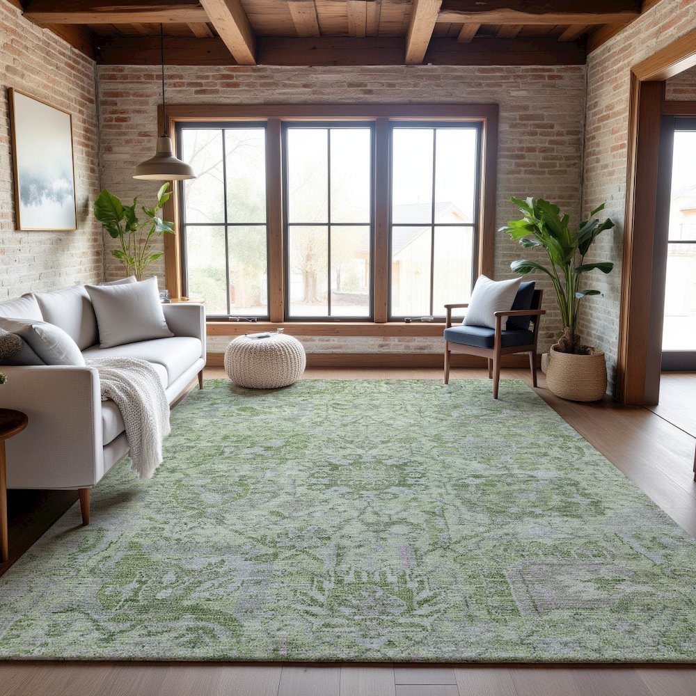 Premium Machine Washable Mayfield AMF1102 Mint 2'6" x 3'10" Rug. Picture 5