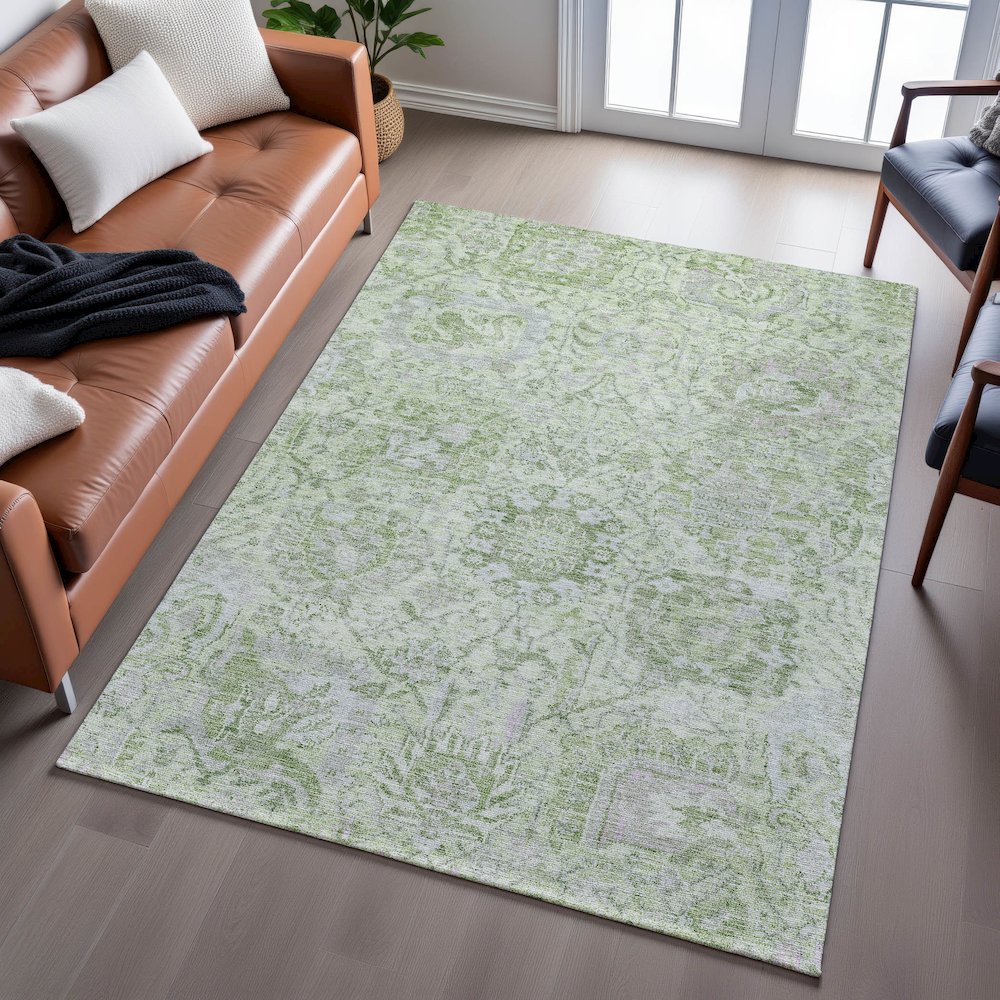 Premium Machine Washable Mayfield AMF1102 Mint 2'6" x 3'10" Rug. Picture 6