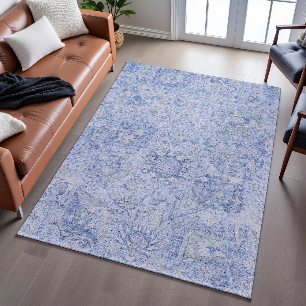 Premium Machine Washable Mayfield AMF1102 Sky 2'6" x 3'10" Rug. Picture 6