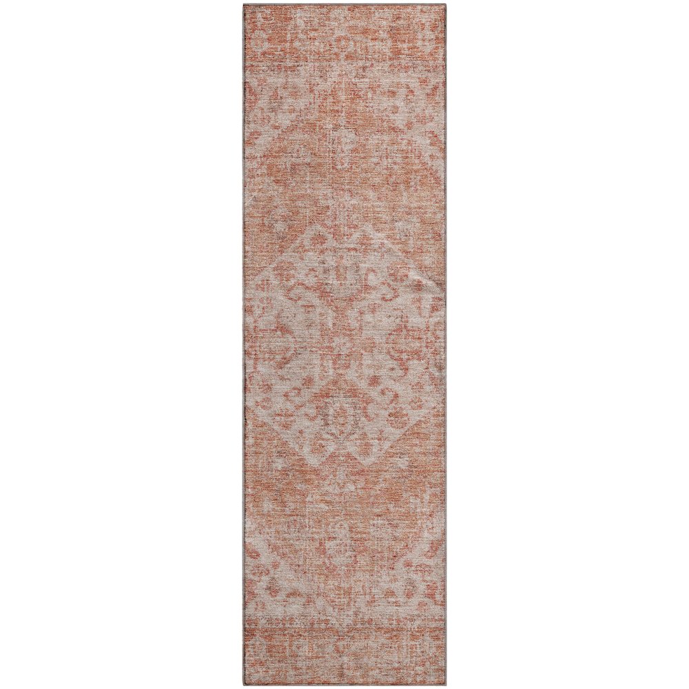 Premium Machine Washable Mayfield AMF1104 Coral 2'3" x 7'6" Runner Rug. Picture 1