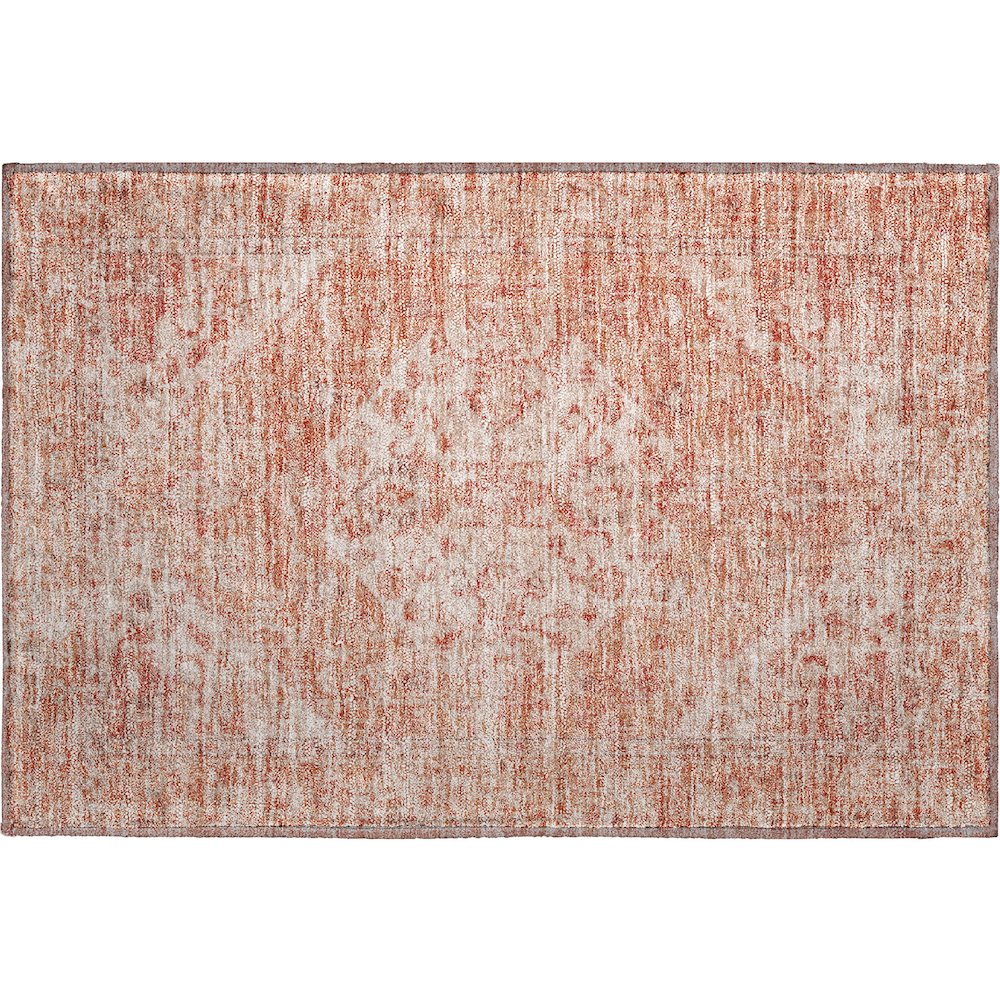 Premium Machine Washable Mayfield AMF1104 Coral 1'8" x 2'6" Rug. Picture 1