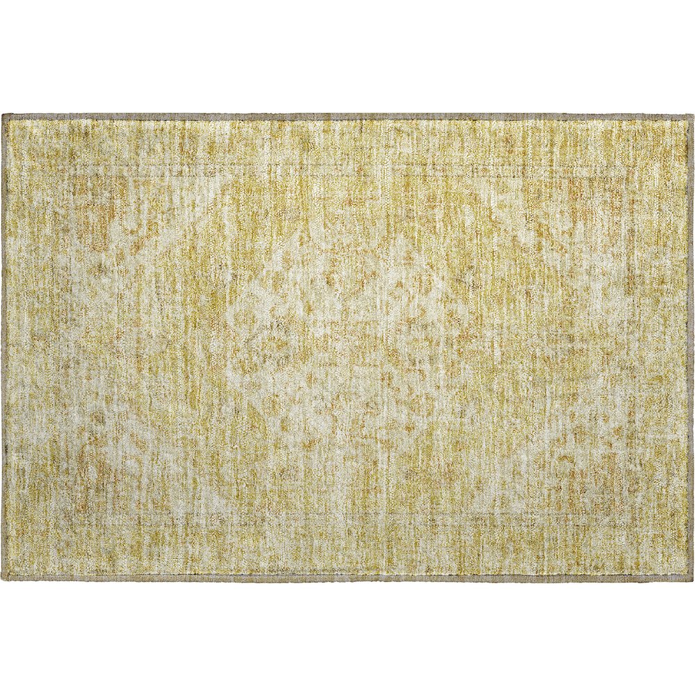 Premium Machine Washable Mayfield AMF1104 Gold 1'8" x 2'6" Rug. Picture 1