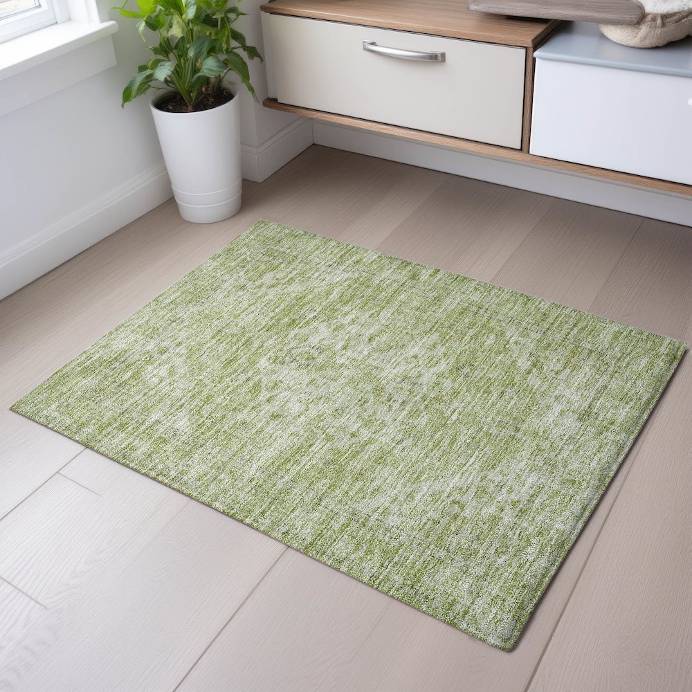 Premium Machine Washable Mayfield AMF1104 Sage 1'8" x 2'6" Rug. Picture 5