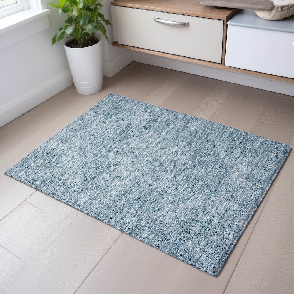 Premium Machine Washable Mayfield AMF1104 Sky 1'8" x 2'6" Rug. Picture 5