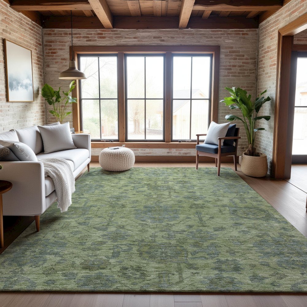 Premium Machine Washable Mayfield AMF1105 Aloe 2'6" x 3'10" Rug. Picture 5