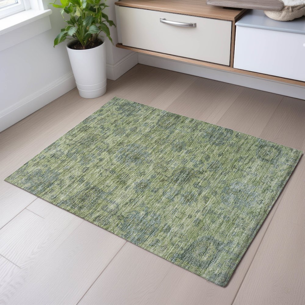 Premium Machine Washable Mayfield AMF1105 Aloe 1'8" x 2'6" Rug. Picture 5