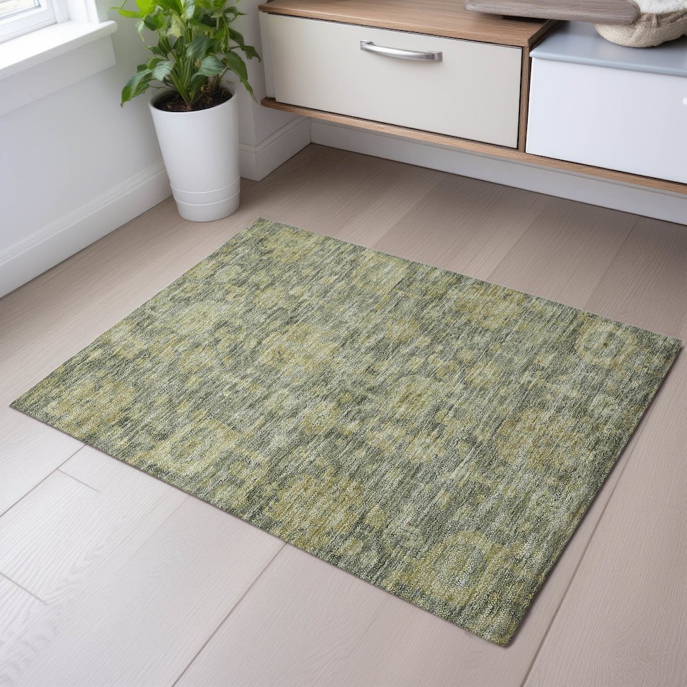 Premium Machine Washable Mayfield AMF1105 Sage 1'8" x 2'6" Rug. Picture 5
