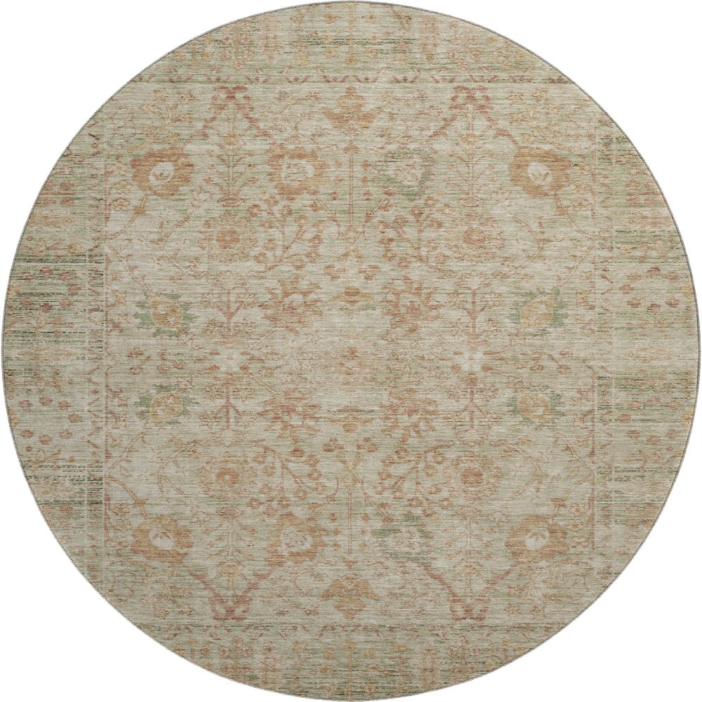 Premium Machine Washable Mayfield AMF1106 Beige 8' x 8' Round Rug. Picture 1