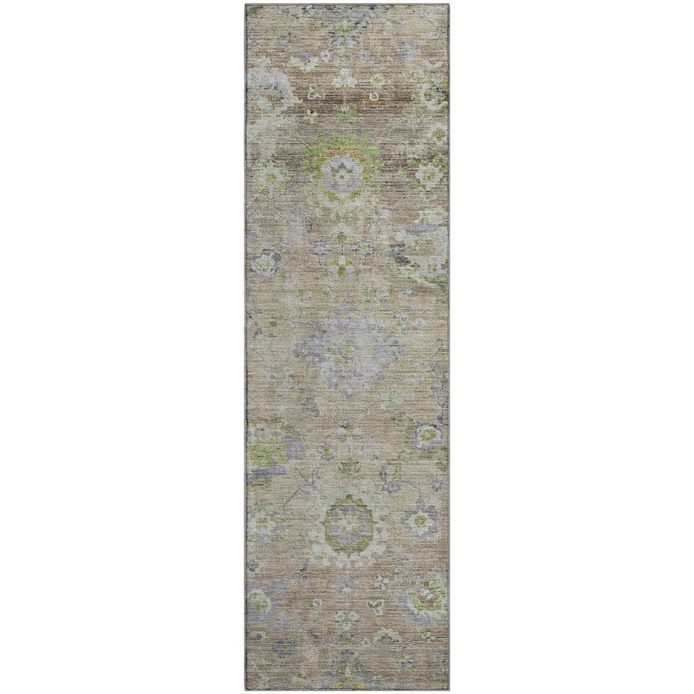 Premium Machine Washable Mayfield AMF1107 Beige 2'3" x 7'6" Runner Rug. Picture 1