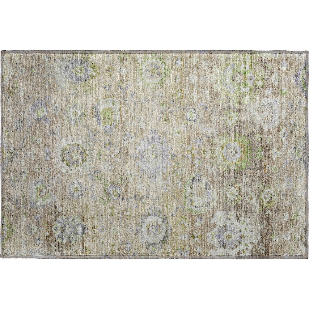 Premium Machine Washable Mayfield AMF1107 Beige 1'8" x 2'6" Rug. Picture 1