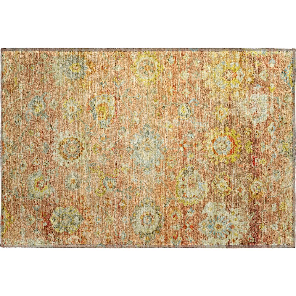 Premium Machine Washable Mayfield AMF1107 Coral 1'8" x 2'6" Rug. Picture 1