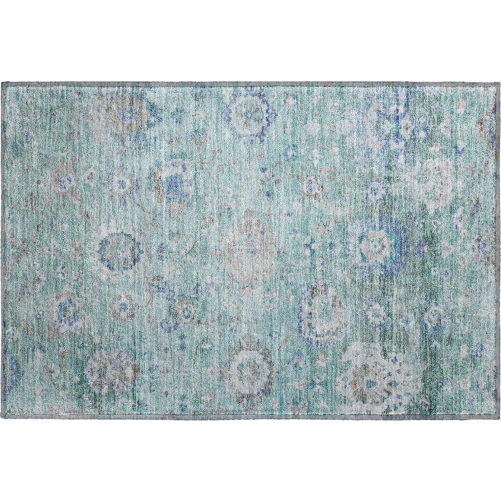 Premium Machine Washable Mayfield AMF1107 Seafoam 1'8" x 2'6" Rug. Picture 1