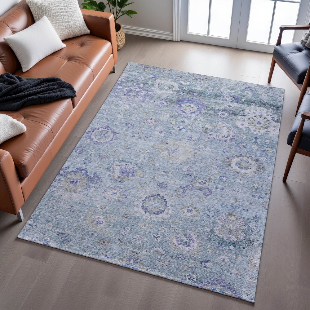 Premium Machine Washable Mayfield AMF1107 Sky 2'6" x 3'10" Rug. Picture 6