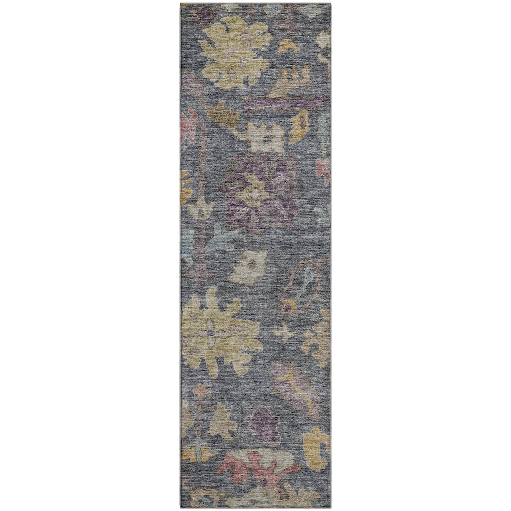 Premium Machine Washable Mayfield AMF1108 Blue 2'3" x 7'6" Runner Rug. Picture 1