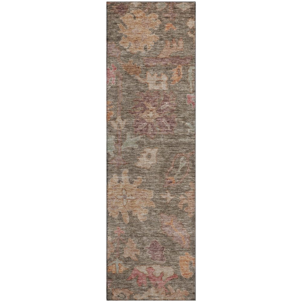 Premium Machine Washable Mayfield AMF1108 Brown 2'3" x 7'6" Runner Rug. Picture 1