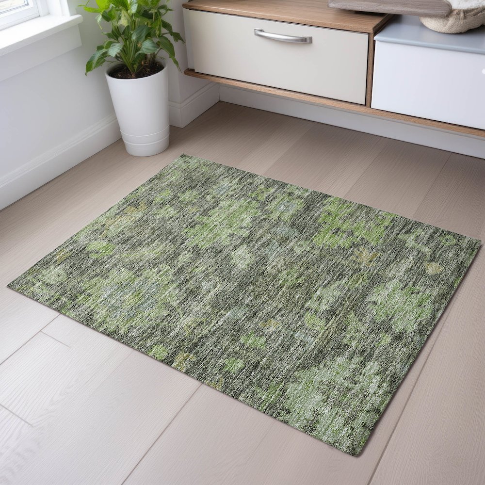 Premium Machine Washable Mayfield AMF1108 Fern 1'8" x 2'6" Rug. Picture 5