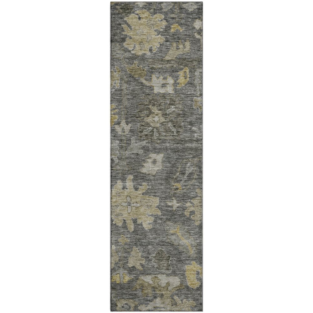 Premium Machine Washable Mayfield AMF1108 Gray 2'3" x 7'6" Runner Rug. Picture 1