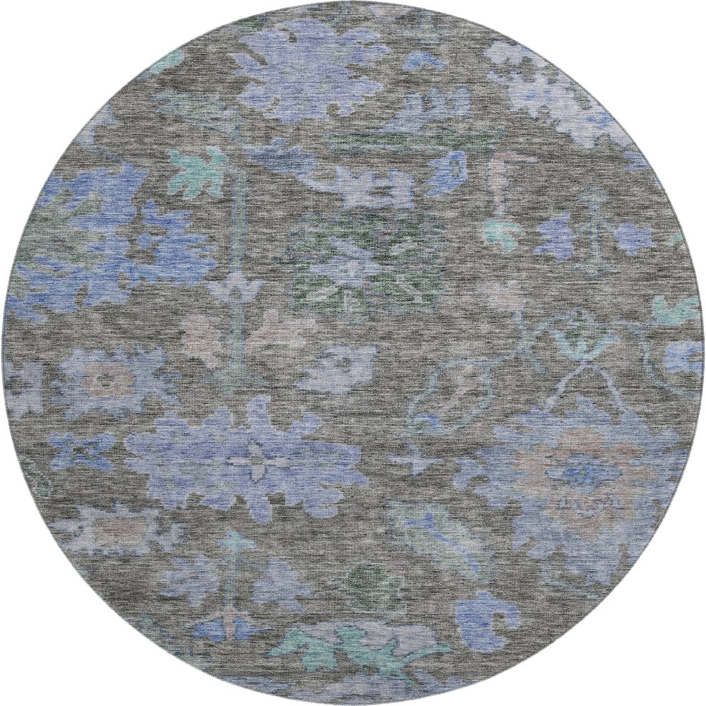 Premium Machine Washable Mayfield AMF1108 Taupe 8' x 8' Round Rug. Picture 1