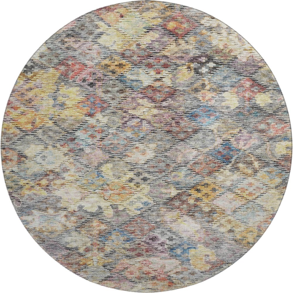 Premium Machine Washable Mayfield AMF1109 Gold 8' x 8' Round Rug. Picture 1