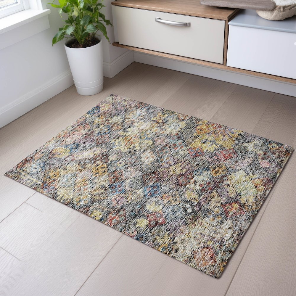 Premium Machine Washable Mayfield AMF1109 Gold 1'8" x 2'6" Rug. Picture 5