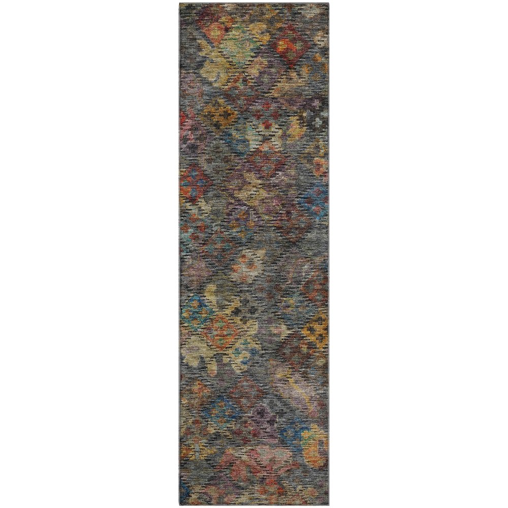 Premium Machine Washable Mayfield AMF1109 Gray 2'3" x 7'6" Runner Rug. Picture 1