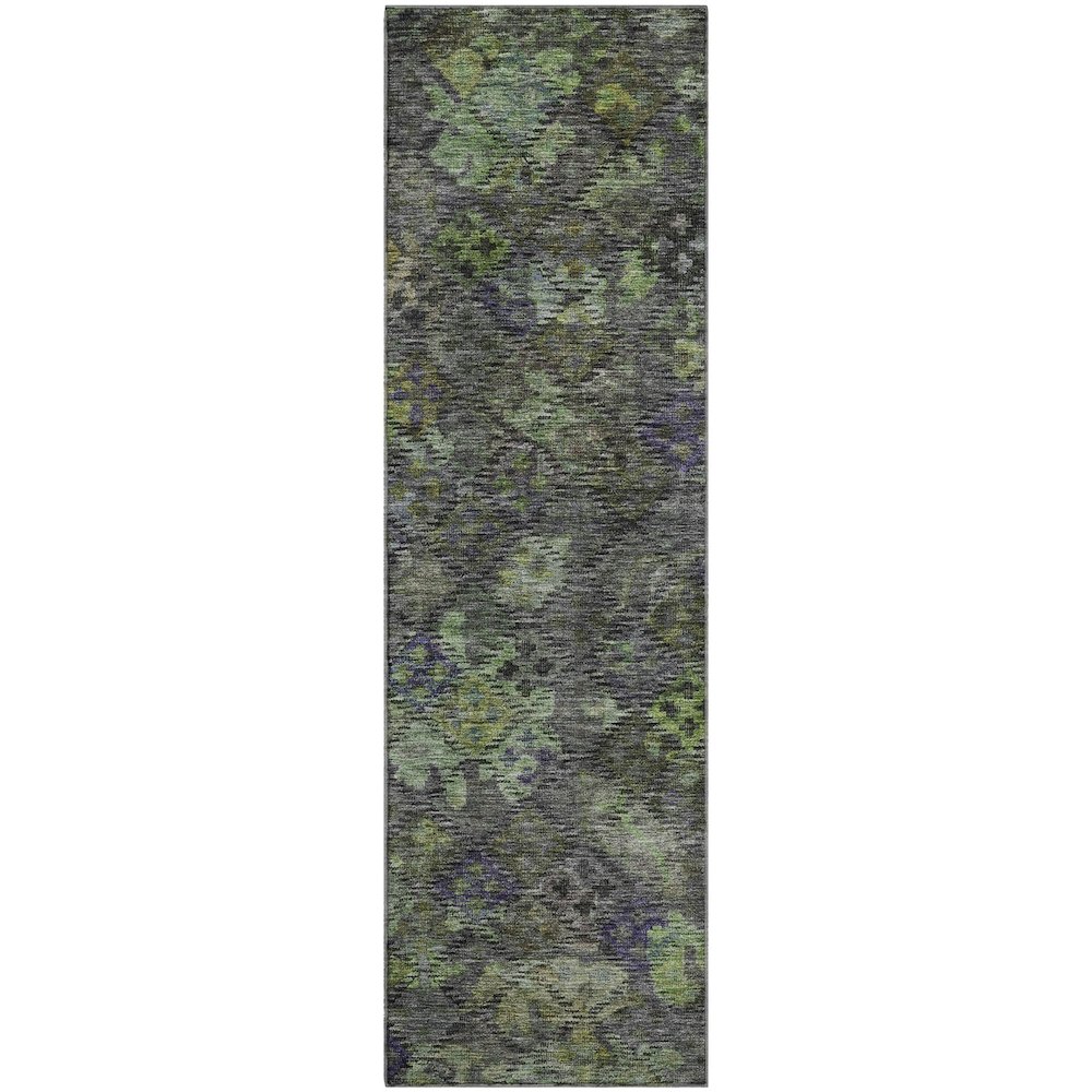 Premium Machine Washable Mayfield AMF1109 Green 2'3" x 7'6" Runner Rug. Picture 1
