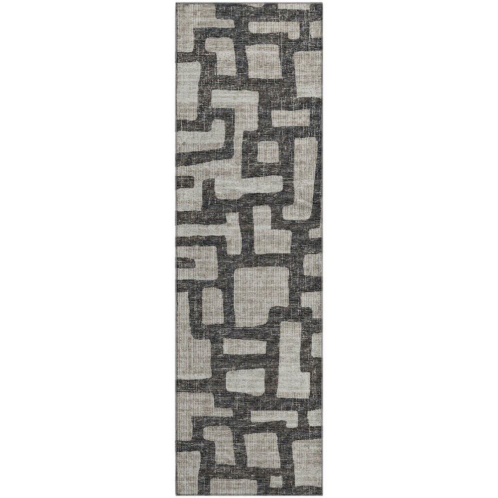 Premium Machine Washable Mayfield  Gray 2'3" x 7'6" Runner Rug. Picture 1