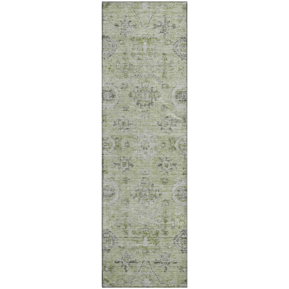 Premium Machine Washable Mayfield AMF1110 Aloe 2'3" x 7'6" Runner Rug. Picture 1