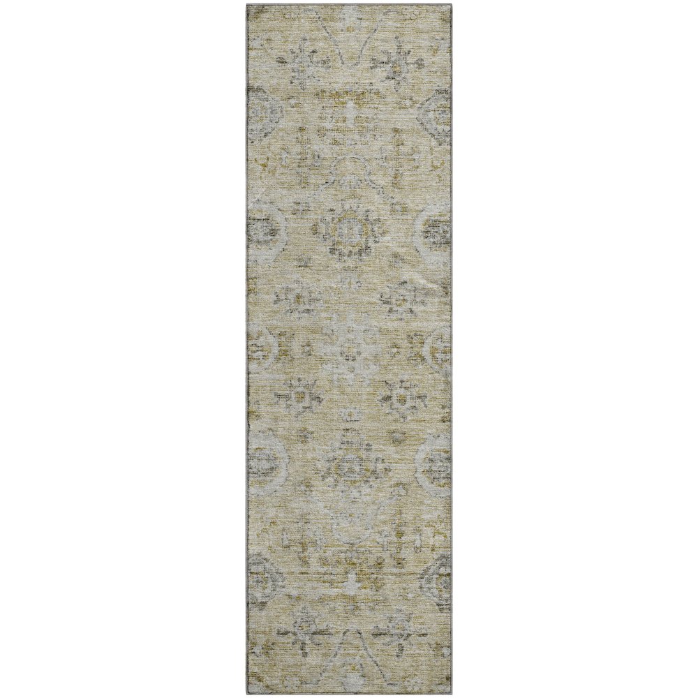 Premium Machine Washable Mayfield AMF1110 Beige 2'3" x 7'6" Runner Rug. Picture 1