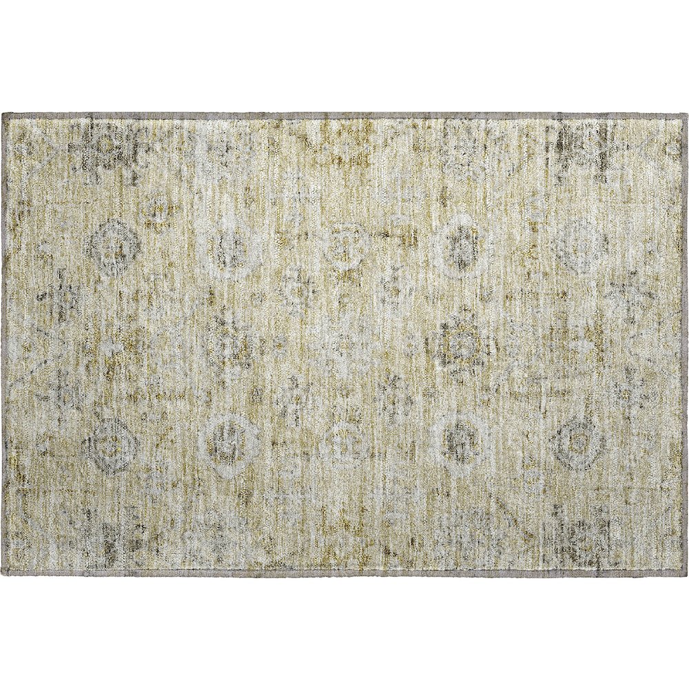 Premium Machine Washable Mayfield AMF1110 Beige 1'8" x 2'6" Rug. Picture 1