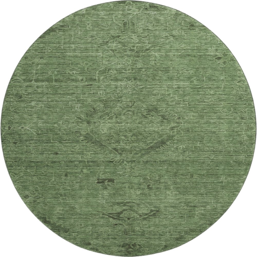 Premium Machine Washable Mayfield AMF1111 Fern 8' x 8' Round Rug. Picture 1