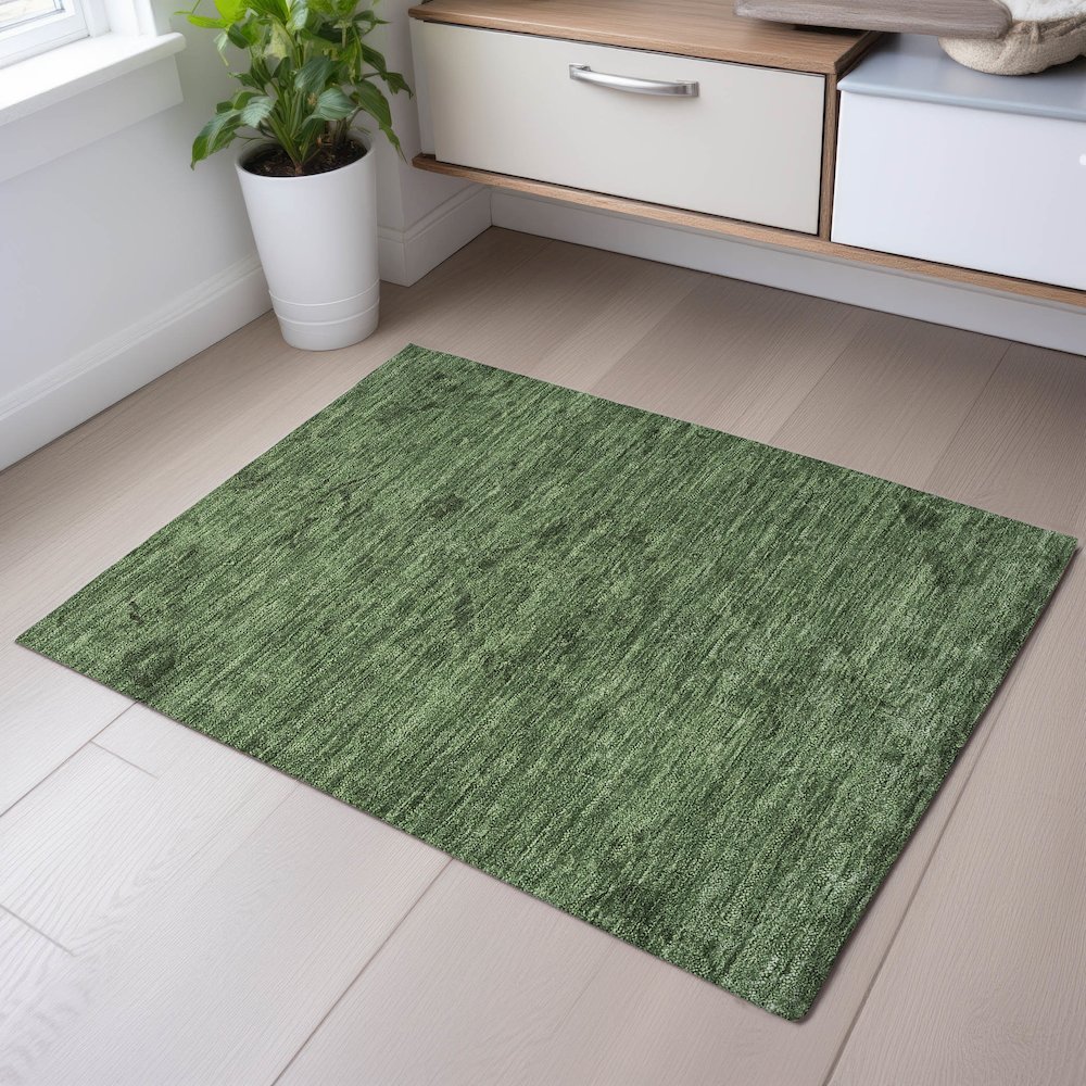 Premium Machine Washable Mayfield AMF1111 Fern 1'8" x 2'6" Rug. Picture 5
