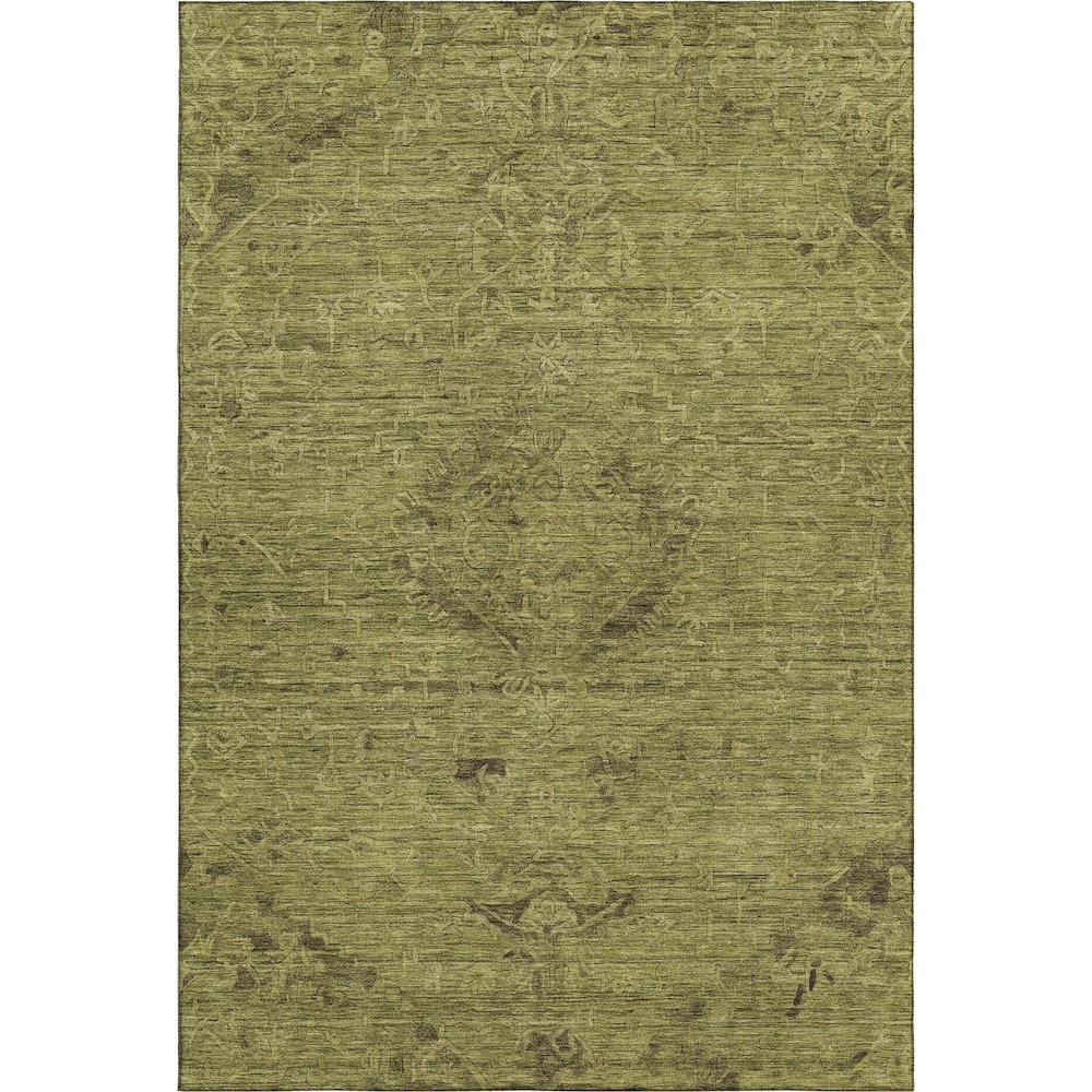 Premium Machine Washable Mayfield AMF1111 Olive 2'6" x 3'10" Rug. Picture 1
