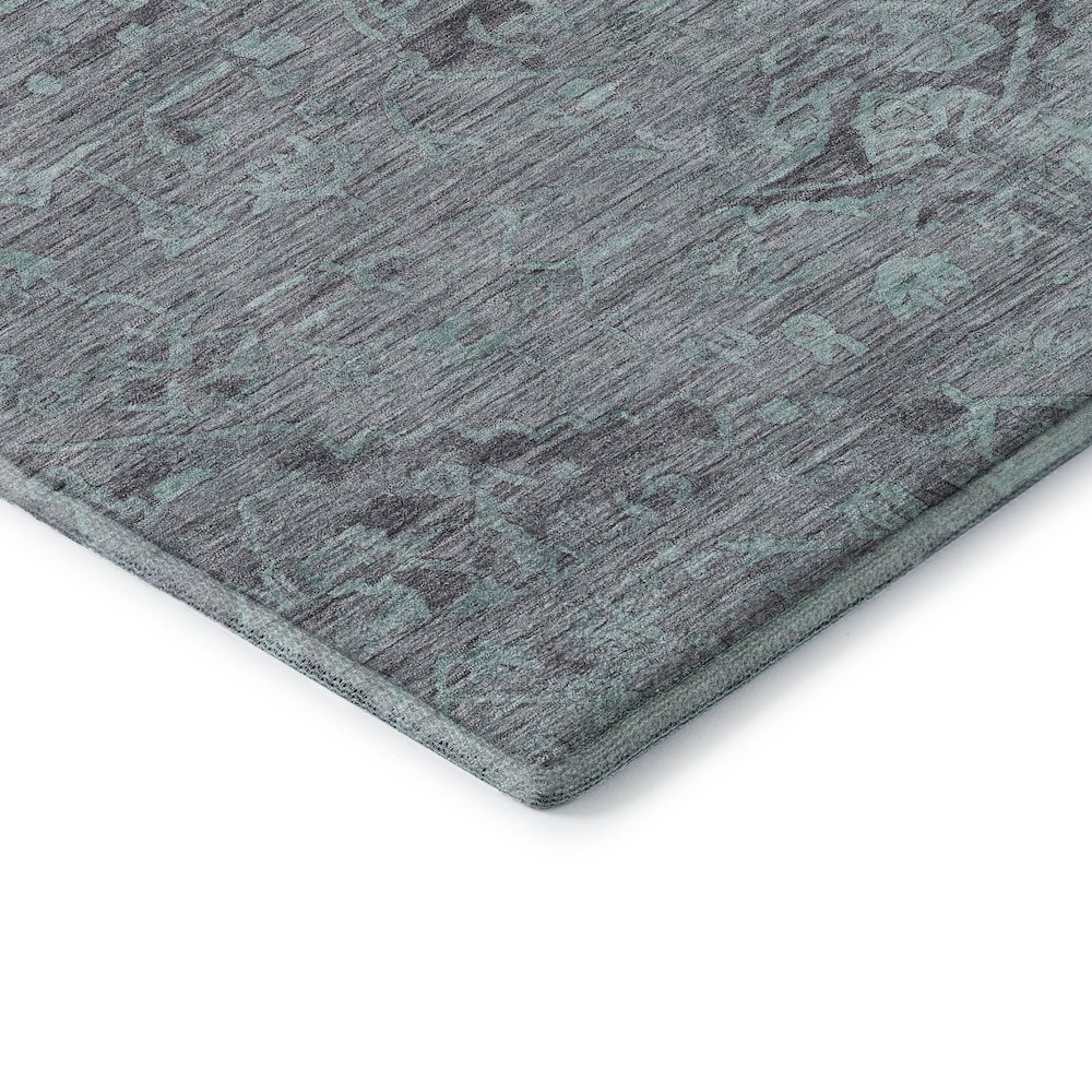 Premium Machine Washable Mayfield AMF1111 Teal 1'8" x 2'6" Rug. Picture 3