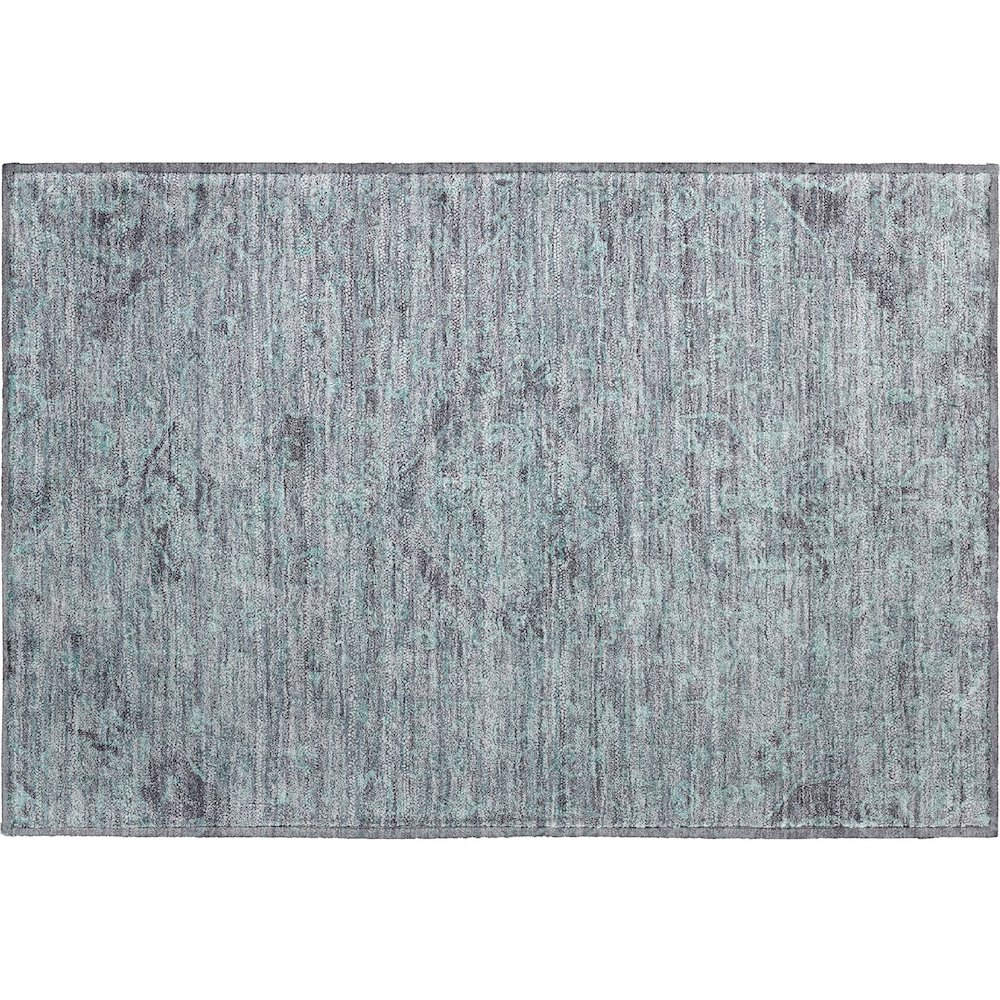 Premium Machine Washable Mayfield AMF1111 Teal 1'8" x 2'6" Rug. Picture 1