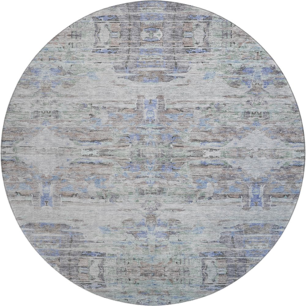 Premium Machine Washable Mayfield AMF1112 Taupe 8' x 8' Round Rug. Picture 1