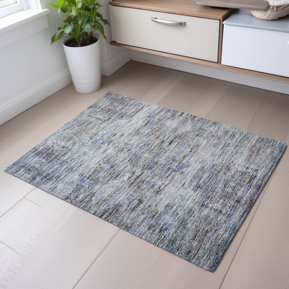 Premium Machine Washable Mayfield AMF1112 Taupe 1'8" x 2'6" Rug. Picture 5