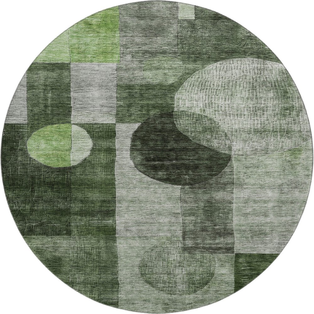 Premium Machine Washable Mayfield AMF1114 Fern 8' x 8' Round Rug. Picture 1