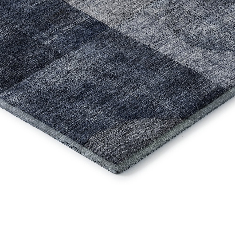Premium Machine Washable Mayfield AMF1114 Navy 1'8" x 2'6" Rug. Picture 3