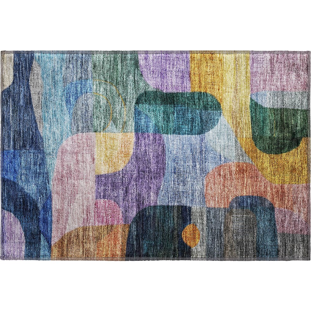 Premium Machine Washable Mayfield AMF1115 Blue 1'8" x 2'6" Rug. Picture 1