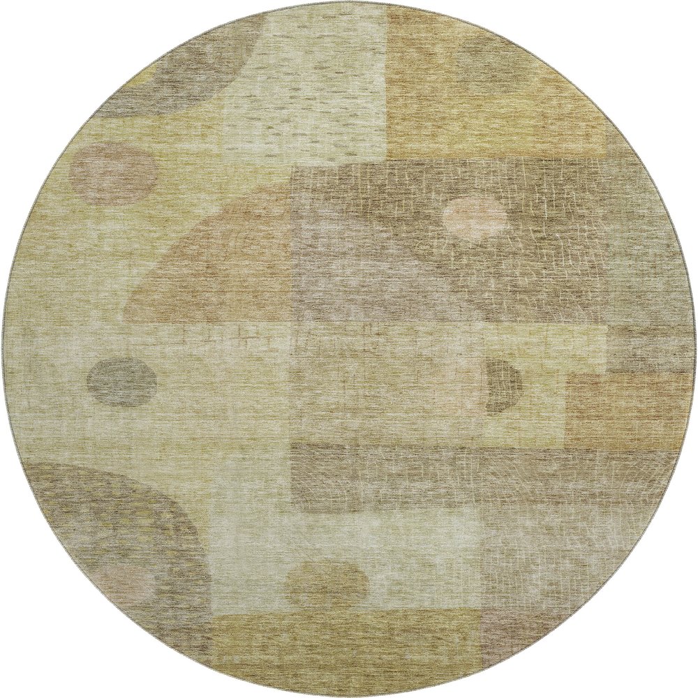 Premium Machine Washable Mayfield AMF1117 Beige 8' x 8' Round Rug. Picture 1