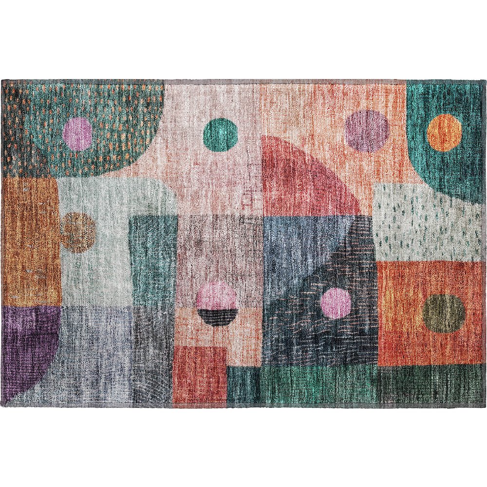Premium Machine Washable Mayfield AMF1117 Orange 1'8" x 2'6" Rug. Picture 1