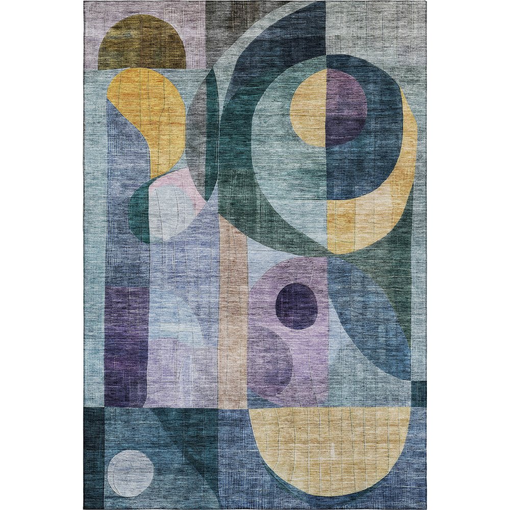 Premium Machine Washable Mayfield AMF1118 Blue 2'6" x 3'10" Rug. Picture 1