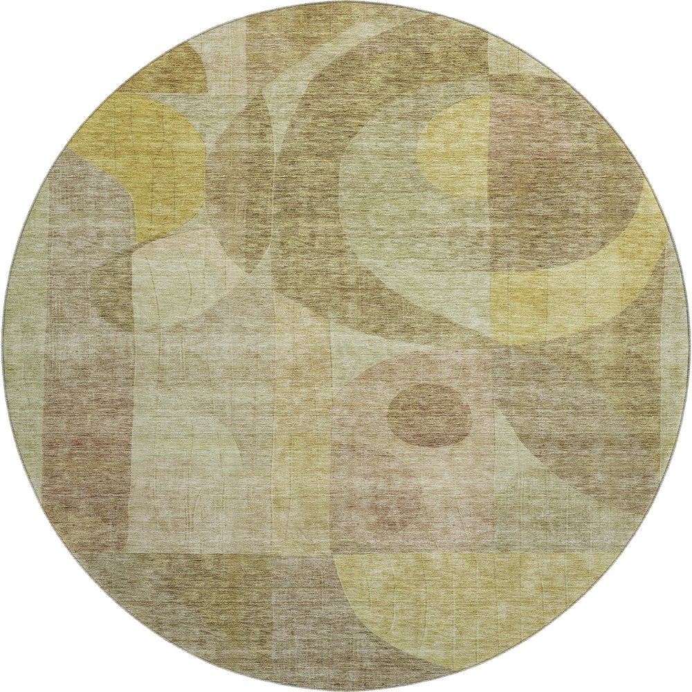 Premium Machine Washable Mayfield AMF1118 Wheat 8' x 8' Round Rug. Picture 1